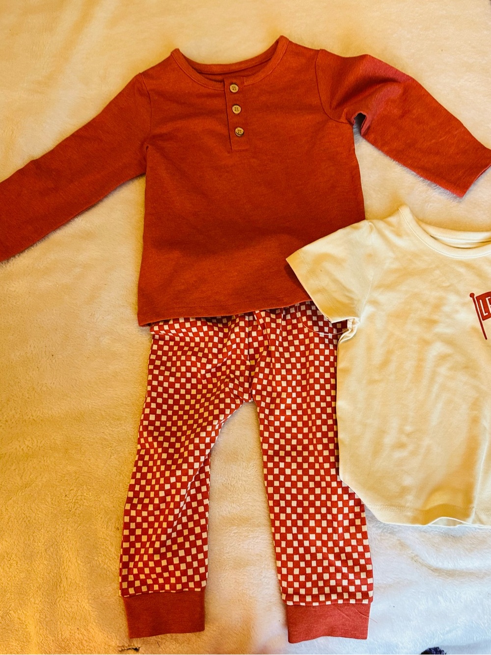 Cat & Jack Cream Baby Bodysuit with Black Logo